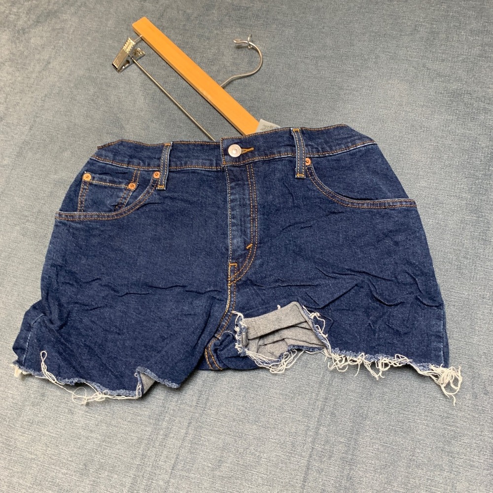 Levi's Cut Off Shorts Women 8M Blue Denim Cotton Stretch 5 Pockets Relaxed Fit